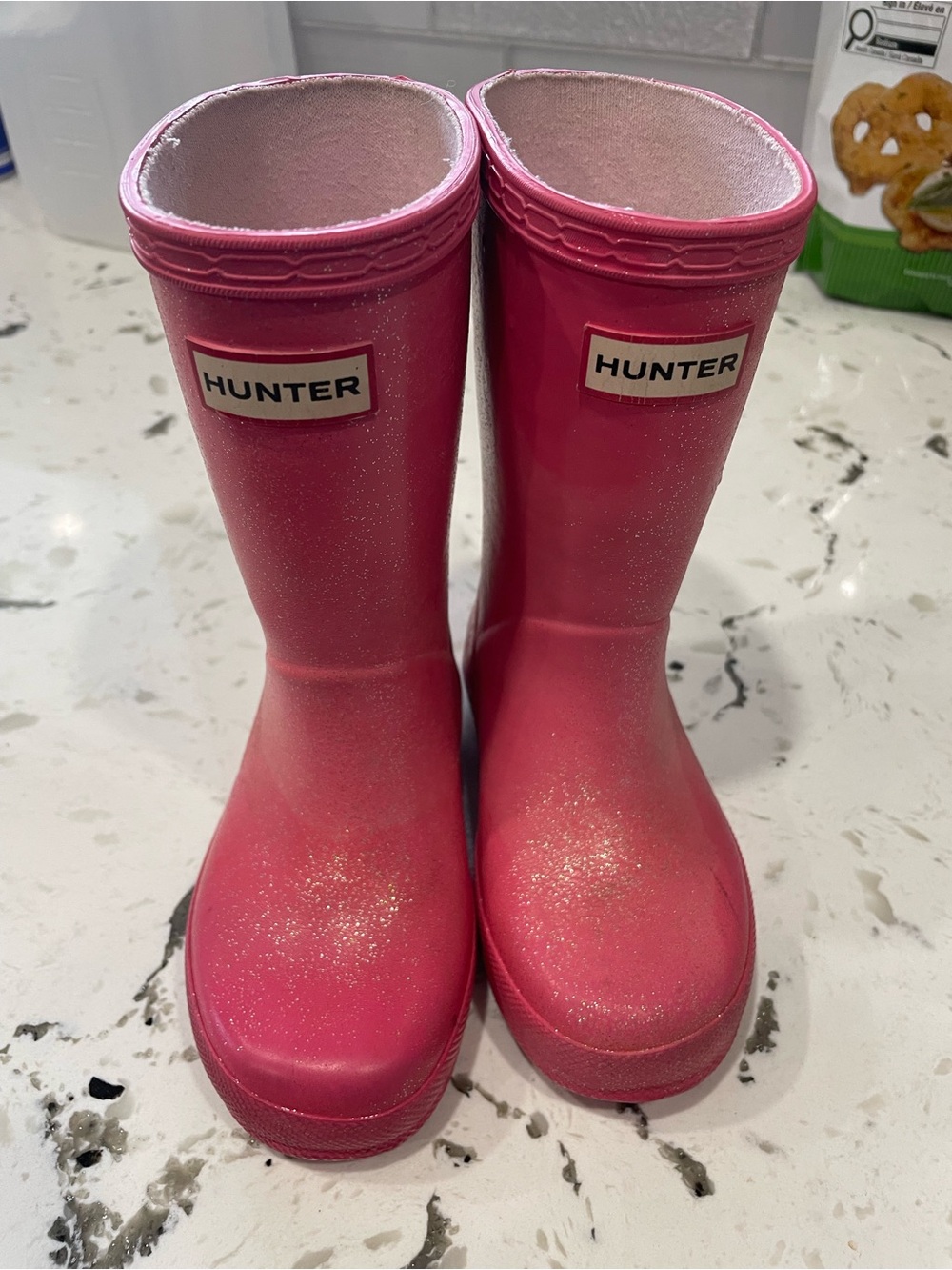 Hunter Kids First Classic Rain Boots - Pink - US 8 Toddler (UK 7)